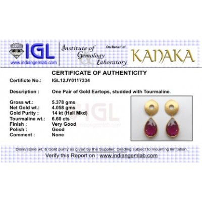 Tourmaline Pear Drops in Gold